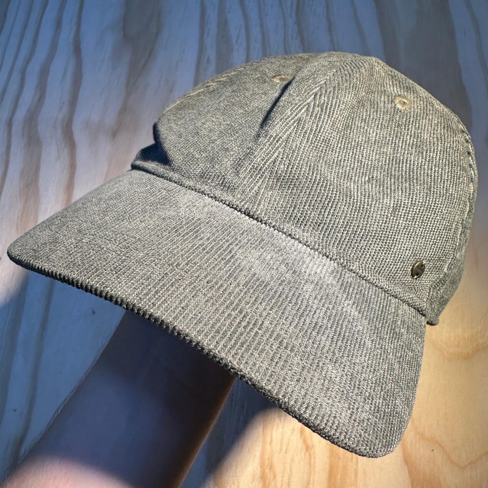 Kooringal Mens Gray Corduroy Baseball Cap Plaid Lined Adjustable Hat 57cm OSFM